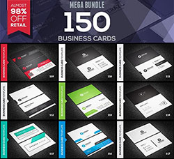 150个商业名片模板大合集：150 Mega Business Cards Bundle